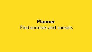 E08EN - Planner: Find Sunrises And Sunsets