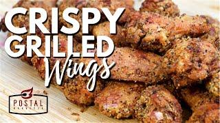 Crispy Grilled Chicken Wings Recipe - Crunchy Dry Wings on the BBQ