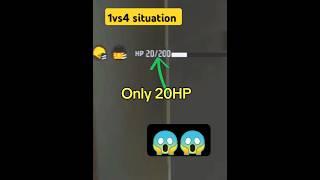 20 HP unexpected 1vs4 clutch#shorts #viralvideo #freefire #freefirehighlights #1vs4