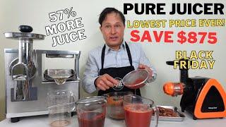 Pure Juicer Challenge: 57% More Juice than a Plastic Cold Press!