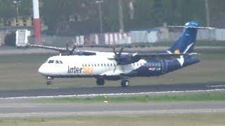 WINDY LANDING! Intersky ATR-72-600 [OE-LIB] - stormy approach @ Berlin-Tegel Airport!