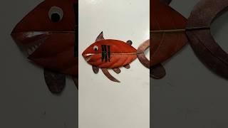 How to make leaf craft fish#reels #shorts #diy #crafty #crafty  rebeka#art and craft#leaf craft