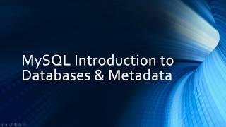 MySQL: Introduction to Databases and Metadata