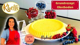 Obstkuchenboden Grundrezept klassisch / Biskuitboden / saftig & locker/ Kuchenboden für Obst