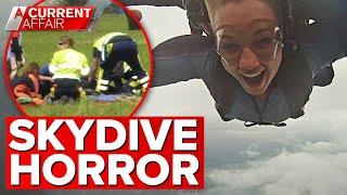 Terrifying moment skydiver's parachute fails to open | A Current Affair