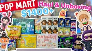 $1400+ WORTH OF POPMART!! HAUL & UNBOXING ** LABUBU, SKULLPANDA, AND A SECRET?!!