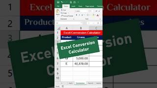 MS Excel Unit Conversion Calculator #excel