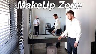 MakeUp Zone. Подвесной туалетный столик. Зеркало с ЛЕД подсветкой. Мебель для макияжа. Столы Киев.