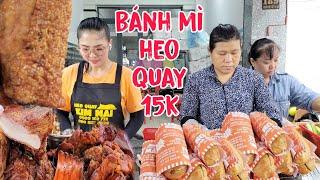 🟠Cận Cảnh Quầy Bánh Mì Heo Quay 5 Người Bán Đông Khách Nhất Sài Gòn Giá Chỉ 15k.