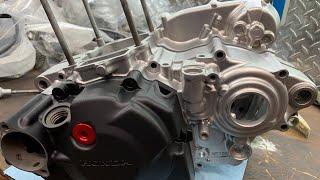 Vapour Blasting and powder coating my dirt bike engine with AMAZING results! (2004 CRF250 BUILD)