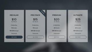 Responsive Pricing table Using Only HTML & CSS