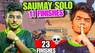 iQOOSouLSaumay Crazy Unreal One Man Domination  23 Finishes In Scrims  SouL Unstoppable  SouL OP