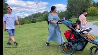 Walking with Deabu, Leela, Ethan and Indra at Andrew Haydon Park Ottawa, Ontario on August 12,2022