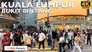 [4K 60fps HDR] KUALA LUMPUR | Bukit Bintang streets walk | August 2024 - Malaysia Walking Tour