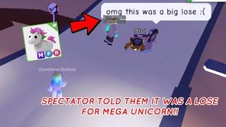 OOPS  DID I REALLY MAKE THEM OVERPAY  FOR MY MEGA UNICORN?!  W/F/L?  Adopt Me - Roblox