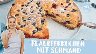 Blaubeerkuchen mit Schmand 🫐 | Heidelbeerkuchen-Rezept | Einfach Backen