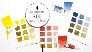 Watercolor Mixing Course | 4 Watercolors = 300 Color Mixes