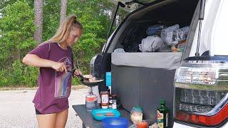 Making a Healthy Chopped Cheese out of my Truck - 4Runner Camping