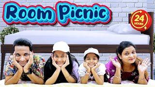 ROOM PICNIC ️| 24 Hours in Room | Family Fun Challenge | Cute Sisters