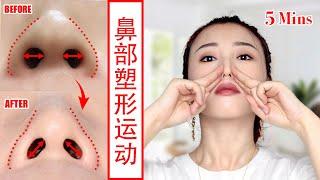 【How to reshape and sharpen nose in shape】5mins Nose exercise