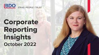 October 2022 - Corporate Reporting Insights