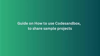 Guide to Codesandbox