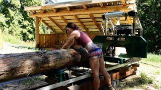 It is HOT at MichyMilling Inc. | Milling more lumber to build my tiny cabin.