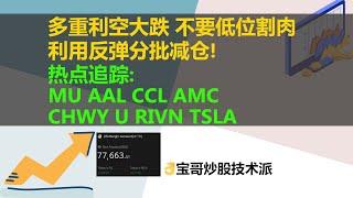 美股多重利空大跌，不要低位割肉，利用反弹分批减仓！热点追踪：MU AAL CCL AMC CHWY U RIVN TSLA！12202021