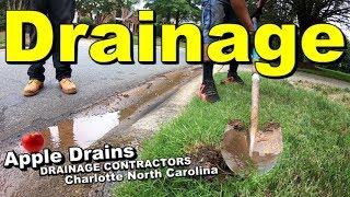 Lawn Drain, Yard Drain, Downspout Pipe, Charlotte NC, Apple Drains, Drainage Contractors