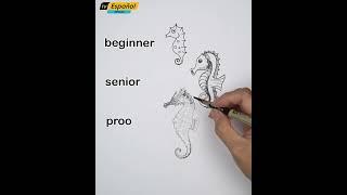 Draw Seahorse Many Different Style  || Tv Español - Dibujo