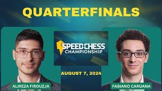 SpeedChess Championship 2024 | QuarterFinals | GM Alireza Firouzja vs.  GM Fabiano Caruana