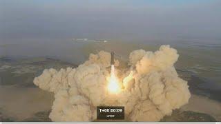 Foguete Starship da SpaceX explode no ar em seu 1º voo de teste | AFP