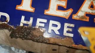 How to clean a ENAMEL vintage sign️