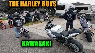 Sneaking My Sportbike into a Harley Ride!