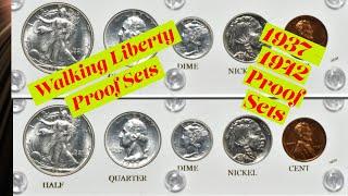 1937 - 1942 US Mint Silver Proof Sets