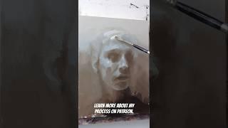 First layer of oil paint for this portrait.