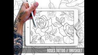 80 Roses Tattoo Stamps for Procreate