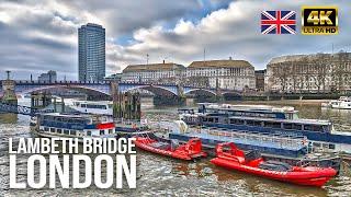 City of Westminster Virtual Walk | Lambeth Bridge, River Thames, Westminster Bridge | London Tour 4K