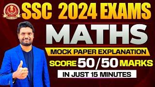 SSC 2024 exam MATHS MOCK PAPER EXPLANATION WITH SHORT TRICKS | CGL,CHSL,CPO,STENO,GD EXAMS