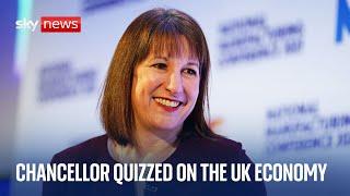 Chancellor Rachel Reeves questioned at manufacturers conference