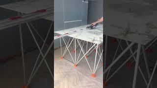 Широкоформатный керамогранит 280x120 в работе в Батуми #tiler #diy #batumi #home #ремонтвбатуми