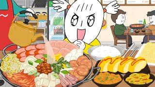 Budae jjigae Mukbang / Animation / ASMR / foomuk/푸먹