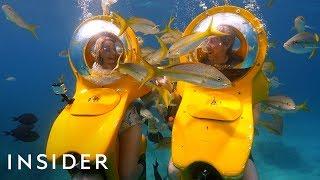 Riding In Personal Submarines + Swimming With Stingrays | Travel Dares S1 Ep 8