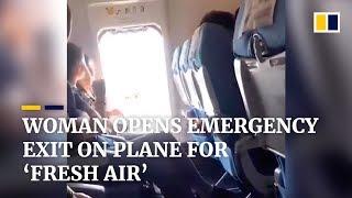 Woman opens emergency exit on plane for ‘fresh air’