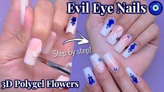 EVIL EYE NAILS  Kiara Sky Nails All In One Powders as DIP POWDER | 3D Polygel Flower