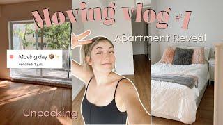 MOVING VLOG #1: Apartment Reveal, Empty tour + Unpacking 