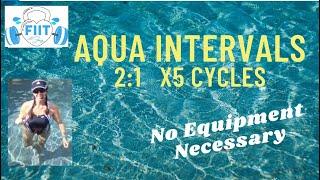 Aqua Aerobic Fitness 35 min Water Workout - Intervals Cardio:Toning - No Equipment - ALL LEVELS