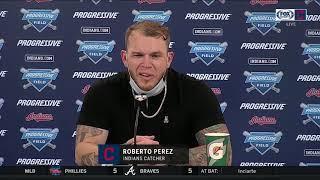 Roberto Perez talks about catching for Triston McKenzie