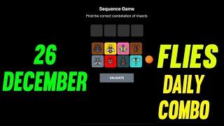 Flies Sequence game 26 December | Sequence game card today | flies daily combo |puzzle insects flies