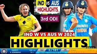 India Women vs Australia Women 3rd ODI Highlights | Ind w vs Aus w 3rd ODI Highlights